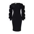 D377 european and american plus size women's autumn new fashion elegant all-match african style plus size long sleeve export dress