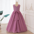 export girls' sleeveless lace patchwork long dress - elegant and stylish children's dress
