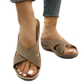 2026 spring new arrival: plus-size women's casual comfort wedge sandals with criss-cross straps - one size fits all