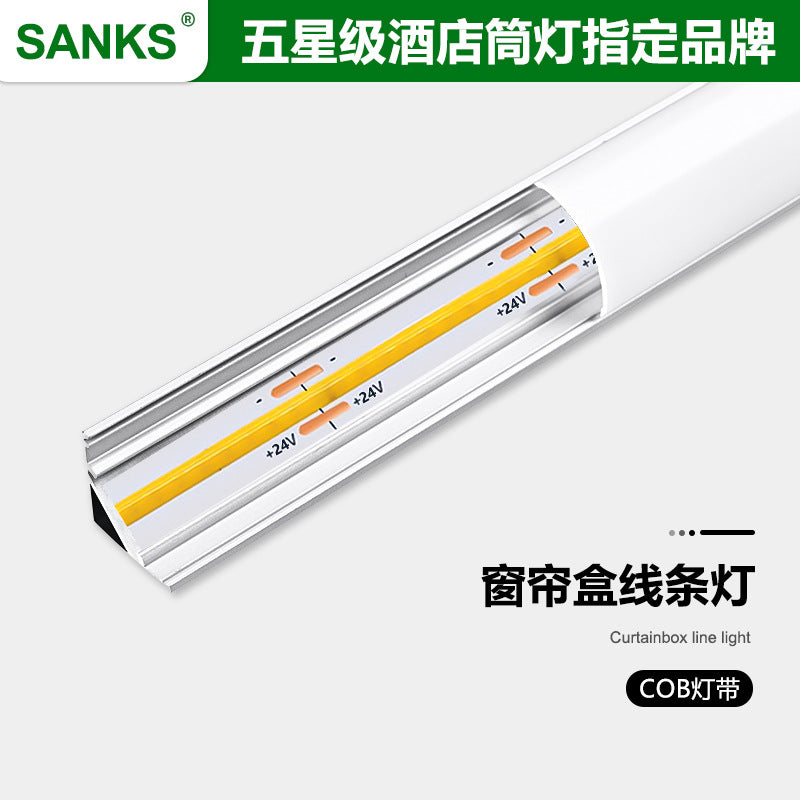 LED linear light aluminum alloy light slot cob light with embedded line light concealed corner curtain box line light
