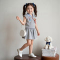 Girls' set: collared vest & lace shorts outfit - preppy zootopia bunny officer two-piece wholesale