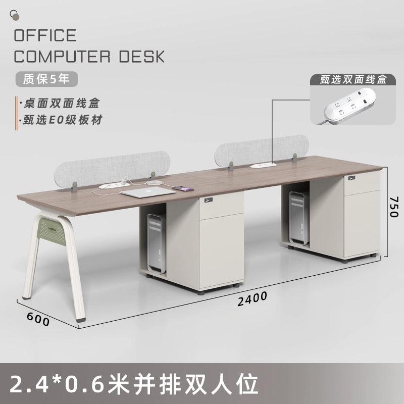 Modern minimalist office desk and chair set - 4, 6, or 8 seater options - office desk with partition for workstations, computer desk for employees