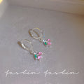 Spring pink cherry earrings 2026 niche style ear cuffs fashionable elegant sweet forest style accessories