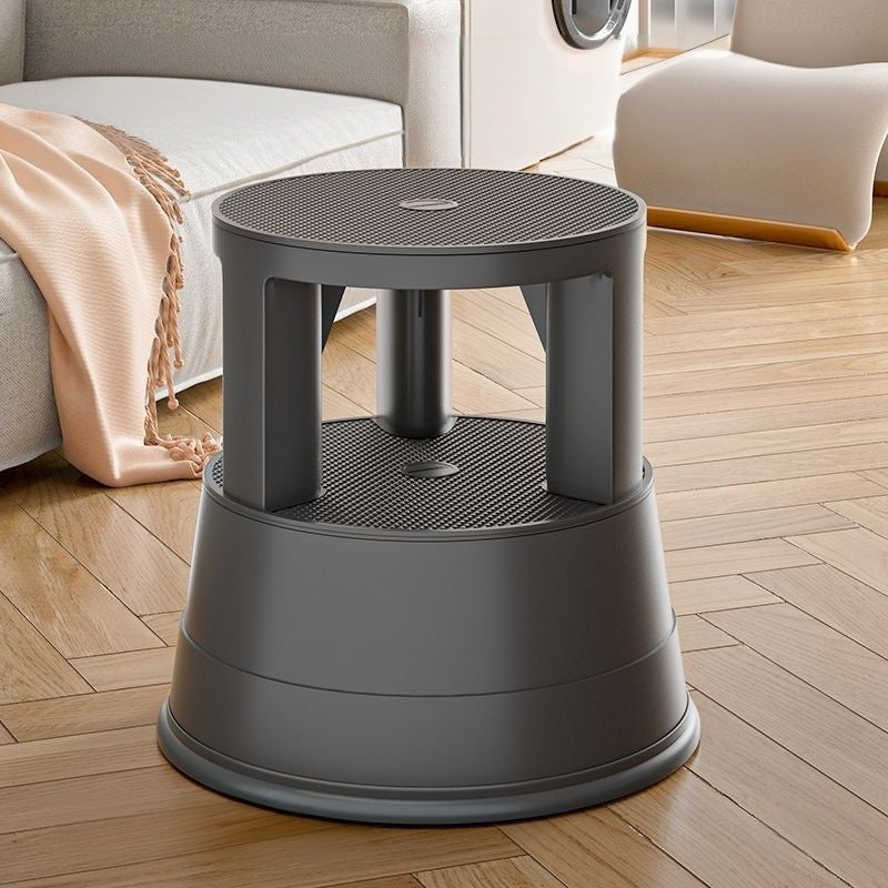 High-leg plastic stool library practical bench for homethickened shoe changing stool double-layer pulley insulated stool