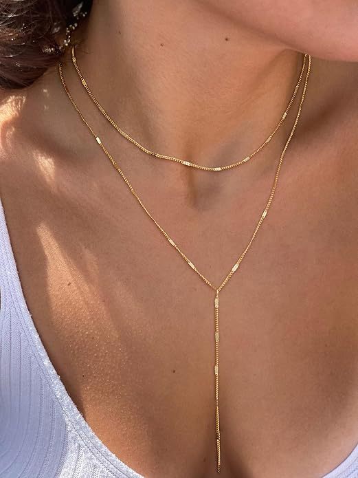 Amazon's new zircon inlaid chain tassel y-shaped necklace fashion generous lasso clavicle chain holiday gift