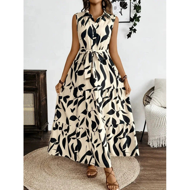 Shipped:  hot-selling women's printed maxi dress for european and american cross-border e-commerce independent stores - export quality