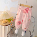summer new children's mosquito-proof pants, lightweight korean style cartoon design, unisex lantern pants, korean style loose fit versatile trousers