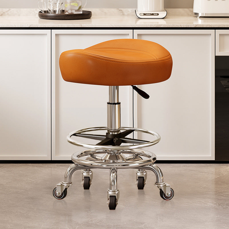 Saddle Chair Kitchen Cooking Chair Front Desk Cashier High Stool Universal Wheel Lifting Chair Beauty Barber Stool