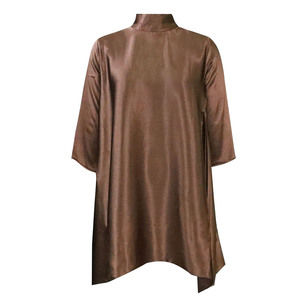 D042   summer european and american women's clothing cross-border half turtleneck loose pleated solid color african foreign trade dress