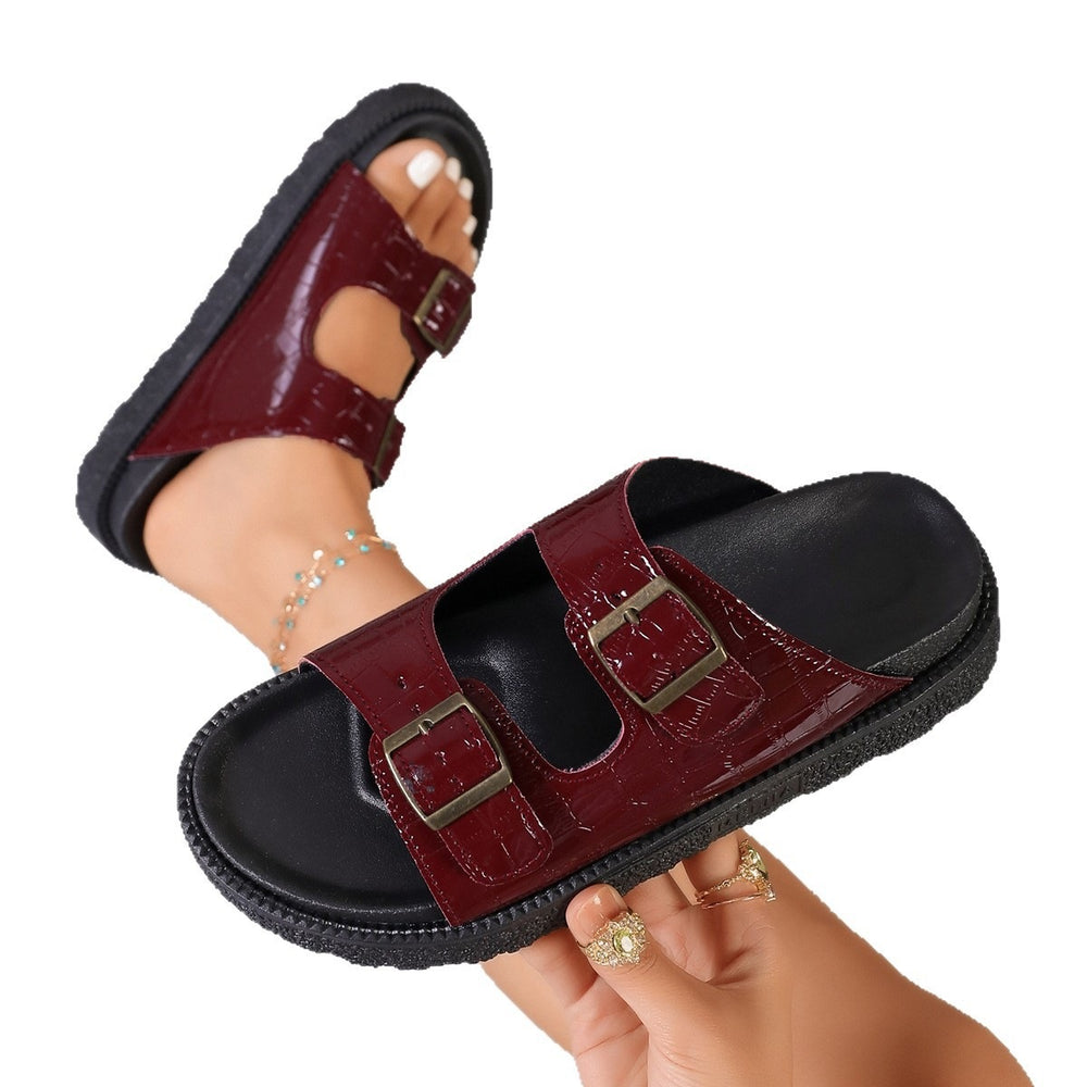 Exportplus size summerthick sole birkenstock sandals women's outwearnew arrivalretrocasual belt buckle open toe flip-flops