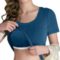 cross-border women's fashion solid color padded bralette top - versatile layering, loungewear, and everyday wear - crew neck short sleeve tank top