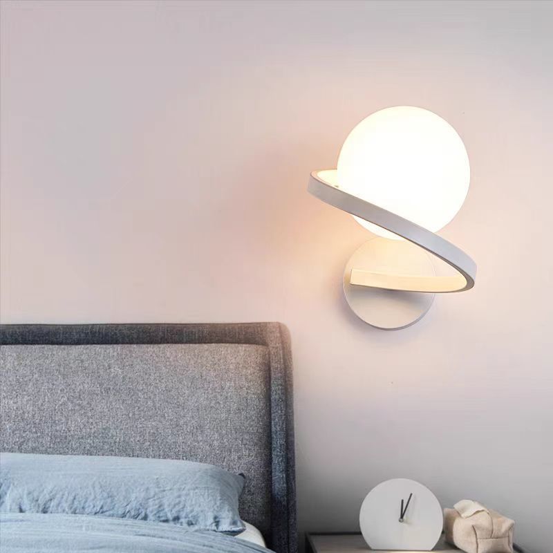 Wall lamp bedroom bedside lamp new simple modern living room background wall lamp light luxury creative staircase aisle balcony lamp