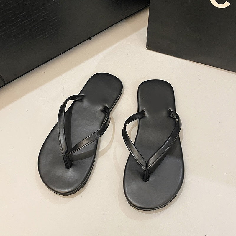 Women's flip-flops - beach sandals, non-slip, summer casual flat soft sole half slippers for outdoor wear
