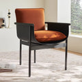 Fabric dining chair villa restaurant saddle leather single chair for home solid wood armrest desk chair restaurant for home chair