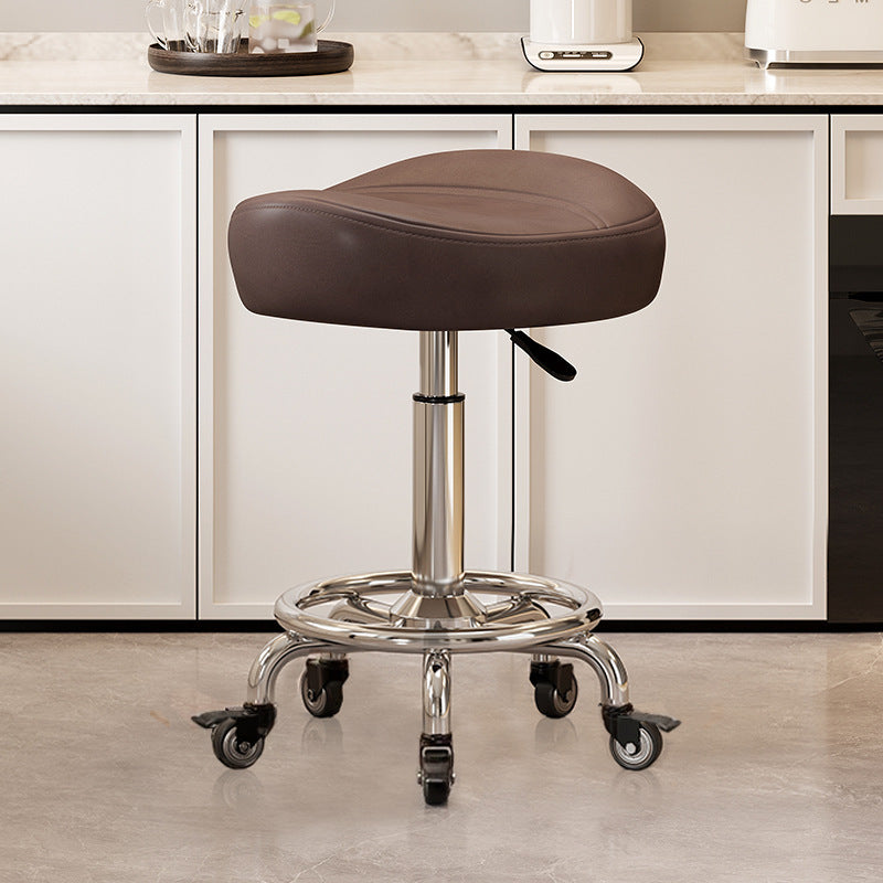 Saddle Chair Kitchen Cooking Chair Front Desk Cashier High Stool Universal Wheel Lifting Chair Beauty Barber Stool