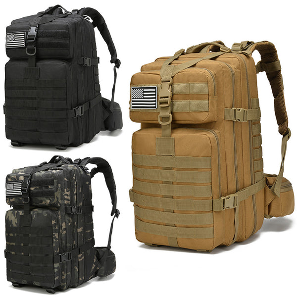 Outdoor Tactical Backpack Attack Bag Large Capacity Travel Backpack Anti-splashing Water-resistant Wear-resistant Hiking Bag Three-level Bag Male