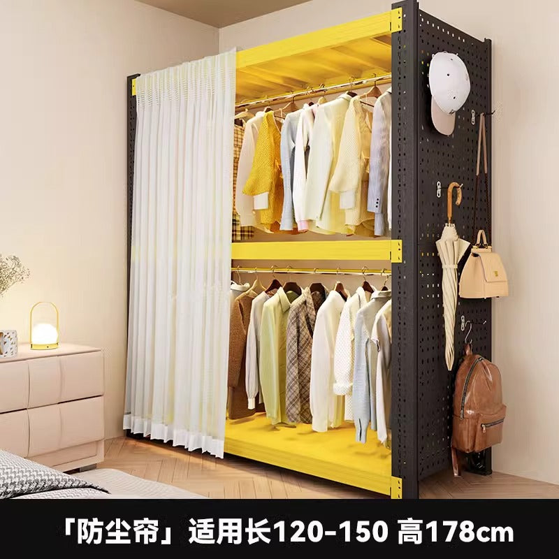 [shelf accessories] square hole perforated board storage rack metal multi-functional clothes rail shelf clothes hanger dustproof curtain