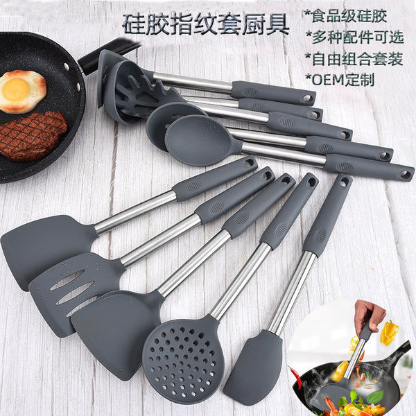 Silicone kitchenware cooking spatula non-stick pan fried spatula hot pot colander household spoon dense spatula leakage spatula  hot sale