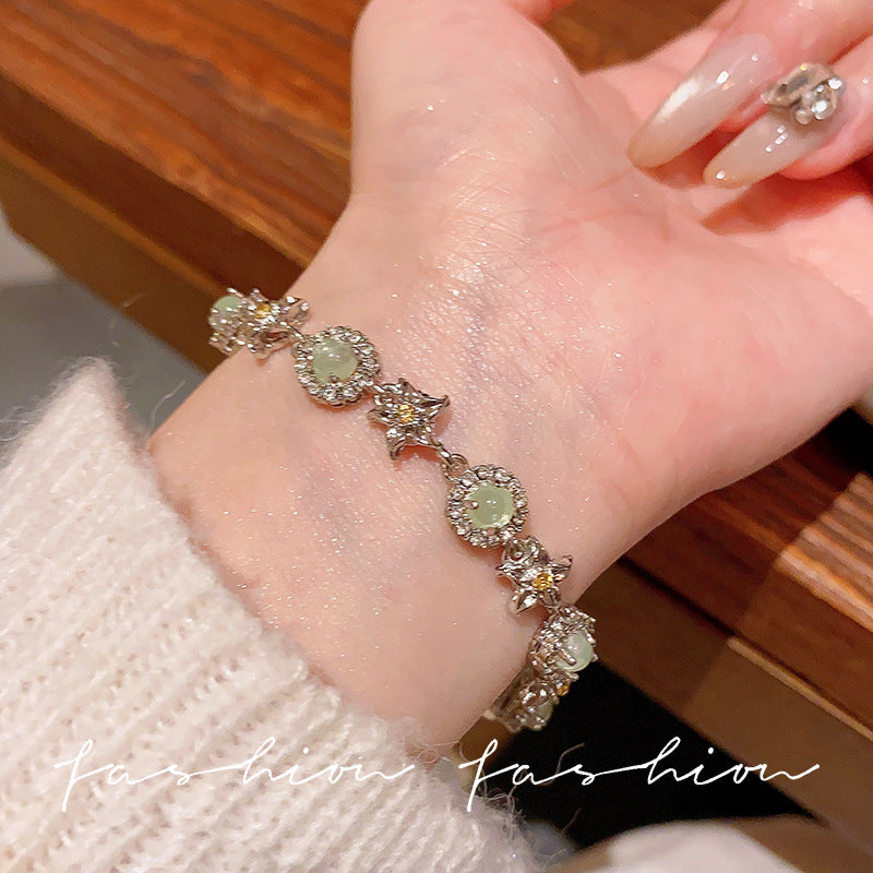 Super fairy micro-embedded zircon bows bracelet for women classy sense of accessible luxury crystal bracelet best selling exquisite pull-out hand jewelry