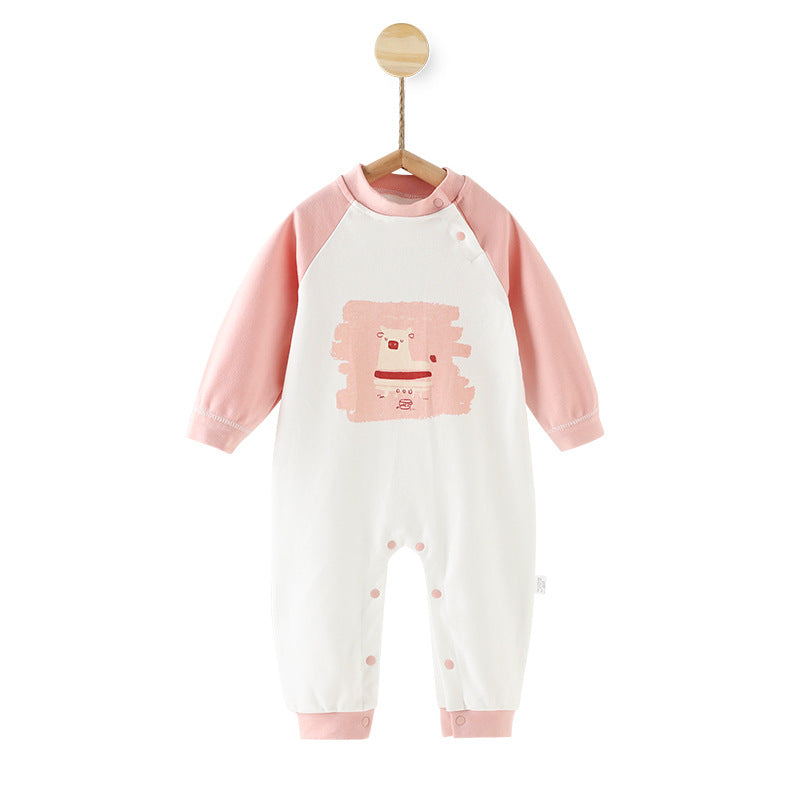 Baby romper, unisex, 100% cotton, long sleeve, crawling suit, 0-6 months newborn, spring/autumn onesie, 1 year old with snap crotch