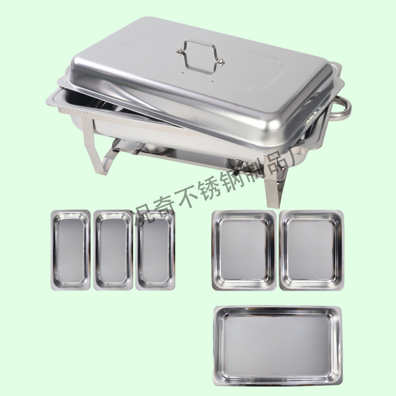 Amazon stainless steel alcohol stove cross-border buffet stove alcohol heating meal stove restaurant buffet stove foldable