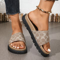 summer outerwear letter thick sole beach slippers new plus size cross-border open toe one-line sandals women's wholesale