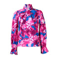 D342 european and american women's clothing  new fashionable elegant slimming printed tie-up shirt plus size african export blouse