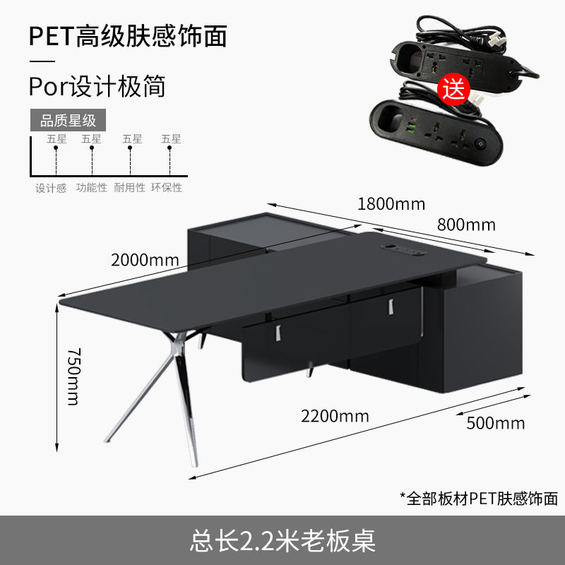 Luxury office desk and chair set - designer executive desk, minimalist ceo desk, manager desk, executive office furniture