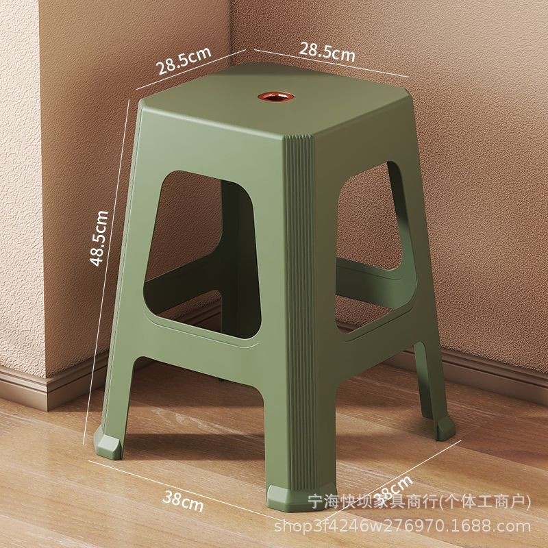 Living room dining table stool thickened plastic for home adult stackable high stool housewarming new home wedding red stool