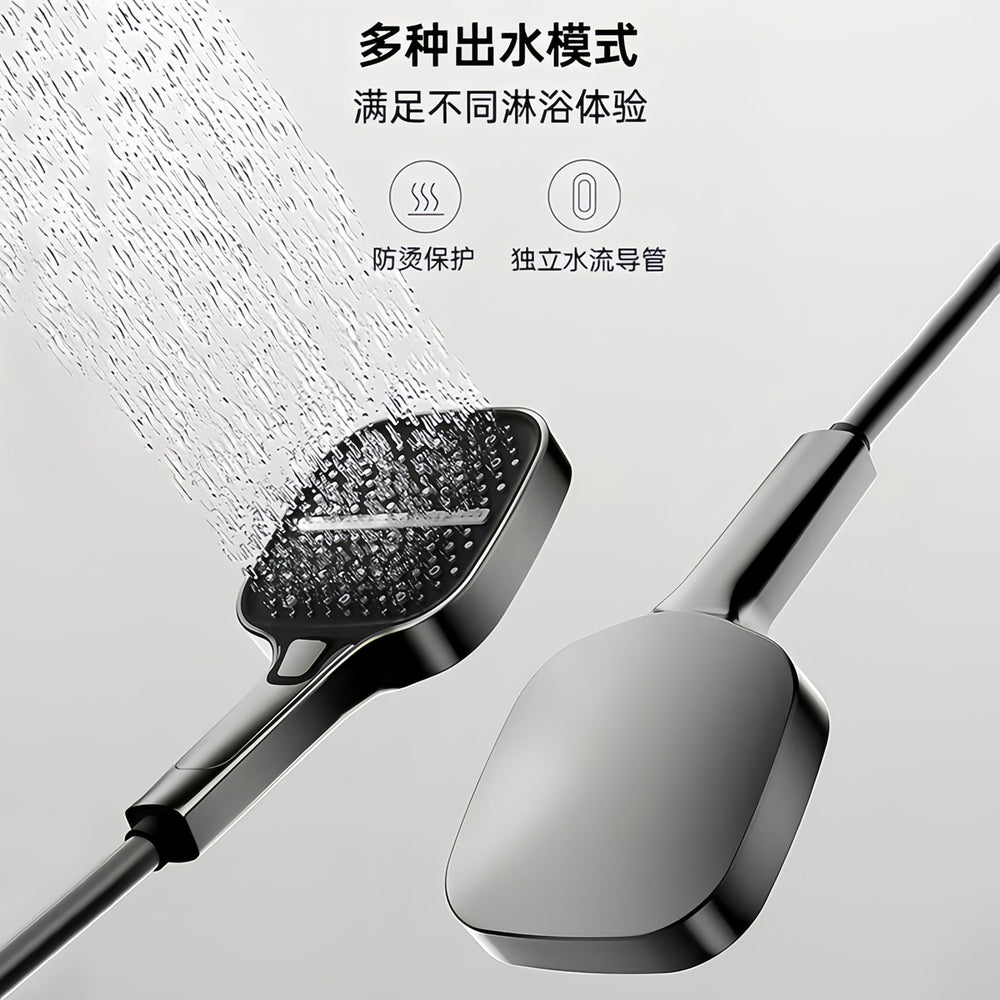 Complete shower head set - all-copper, home bathroom, piano finish, digital display, high-pressure shower head kit
