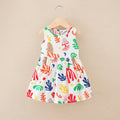 New summer girls' dresses: girls' sundresses, yellow fox cotton dresses, princess kids' beach dresses