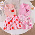 Children's clothing shein cross-border girl suit sleeveless vest + skirt two-piece set