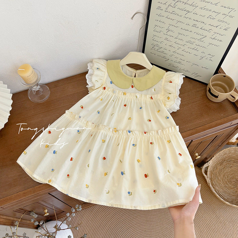 Korean style rainbow floral princess dress - summer versatile casual skirt, chic and trendy fashion