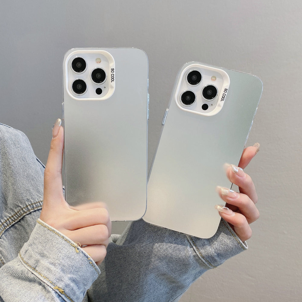 Imd color silver apple 16 pro compatible minimalist solid color phone case iphone 12/xs max matte pc protective cover
