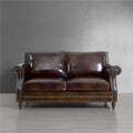 American country solid wood living room sofa retro single double three villa model room small apartment leather sofa