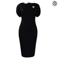 D581 european and american export  new short-sleeve round neck fashionable elegant ol bodycon african plus size dress