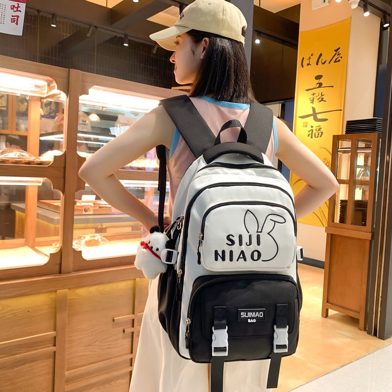 School bag for female junior high school students, large-capacity high-value backpack, new third to ninth grade lightweight primary school backpack