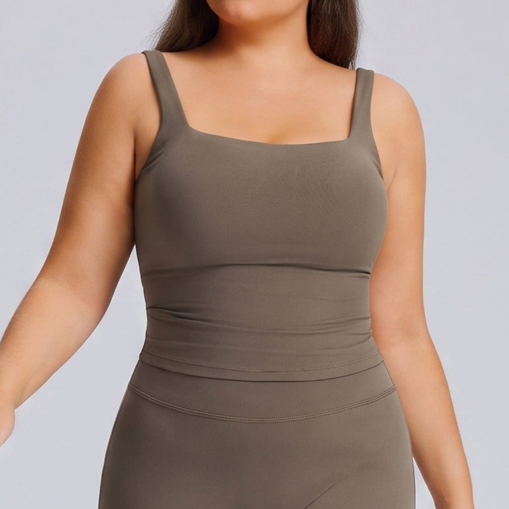 European and american plus size women's quick-dry compression sports tank top for yoga, running, and fitness