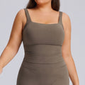European and american plus size women's quick-dry compression sports tank top for yoga, running, and fitness