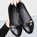 Soft leather soft bottom ladieswear shoes flatsabrasion resistantwaterproofbows work shoes wechat group purchase live broadcast one piece dropshipping