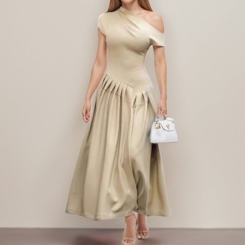 spring new arrivals: women's fashion - hot selling cross-border styles in europe and the us. elegant and chic maxi dress, fashionable high-waisted solid color dress