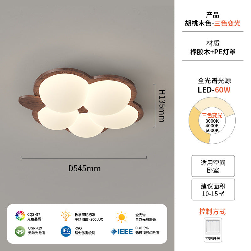 Walnut ceiling light cream antique children's room light creative modeling intelligent lighting warm bedroom light