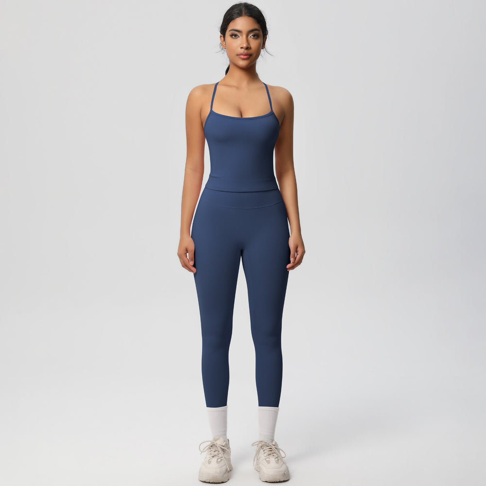 European and american nude feel brushed solid color yoga outfit set - quick-dry, breathable, 8-piece running & fitness activewear set for women