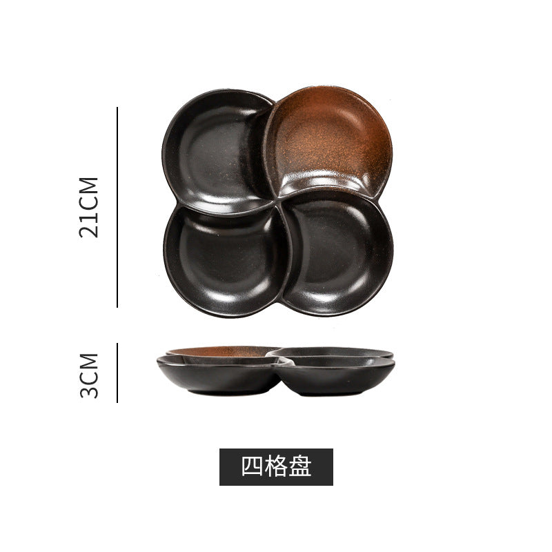 Japanese retro dessert plate - stylish & practical for home use - perfect for single servings, breakfast, snacks, and desserts