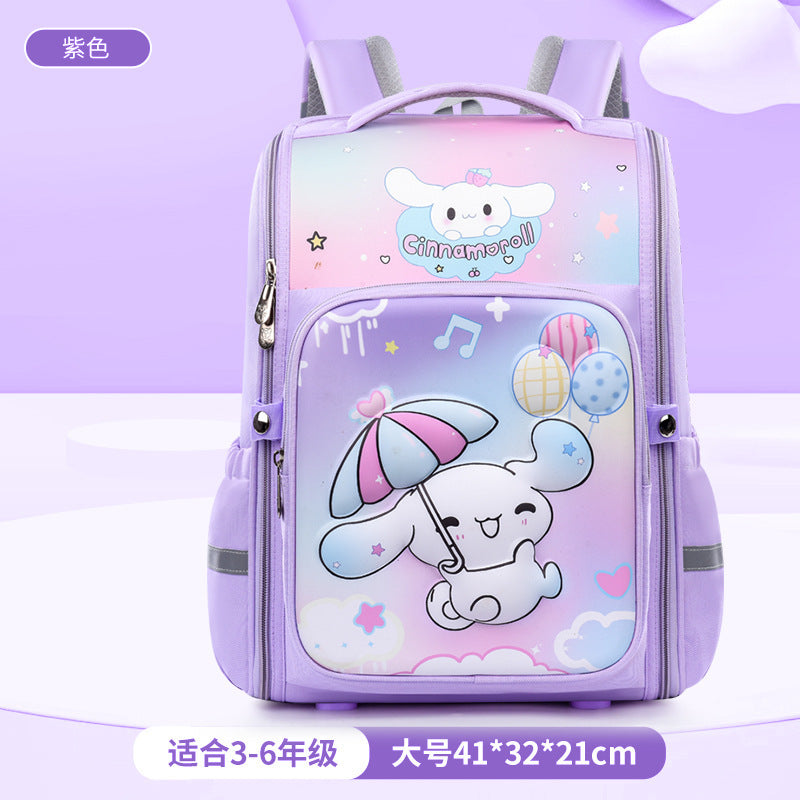 2025 cartoon elementary school backpack - grades 1-6, large capacity, weight-reducing, spine-protecting space backpack for boys and girls