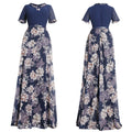 African plus size women's clothing cross-border e-commerce patchwork maxi dress floral chiffon dress  source in stock