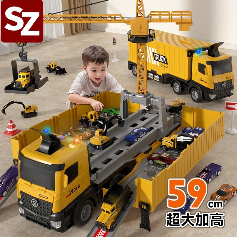 Kids' container crane construction vehicle toy - excavator car for boys, ages 3-6