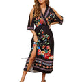 cross-border european and american bohemian retro ethnic style independent website vacation dress