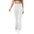 european and american cross-border  women's fashion trend solid color high-waisted belt pocket yoga pants