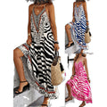 Real shot of fashionexport cross-border 1688 foreign order  animal printing backless halter fashiondress